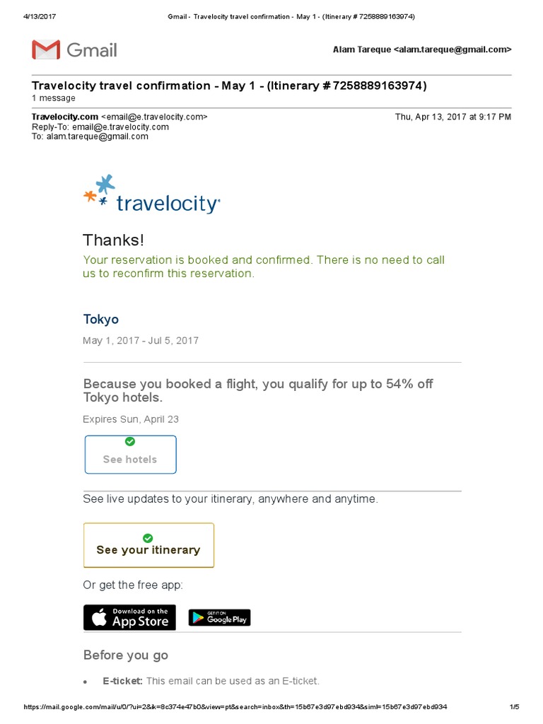 travelocity itinerary number search